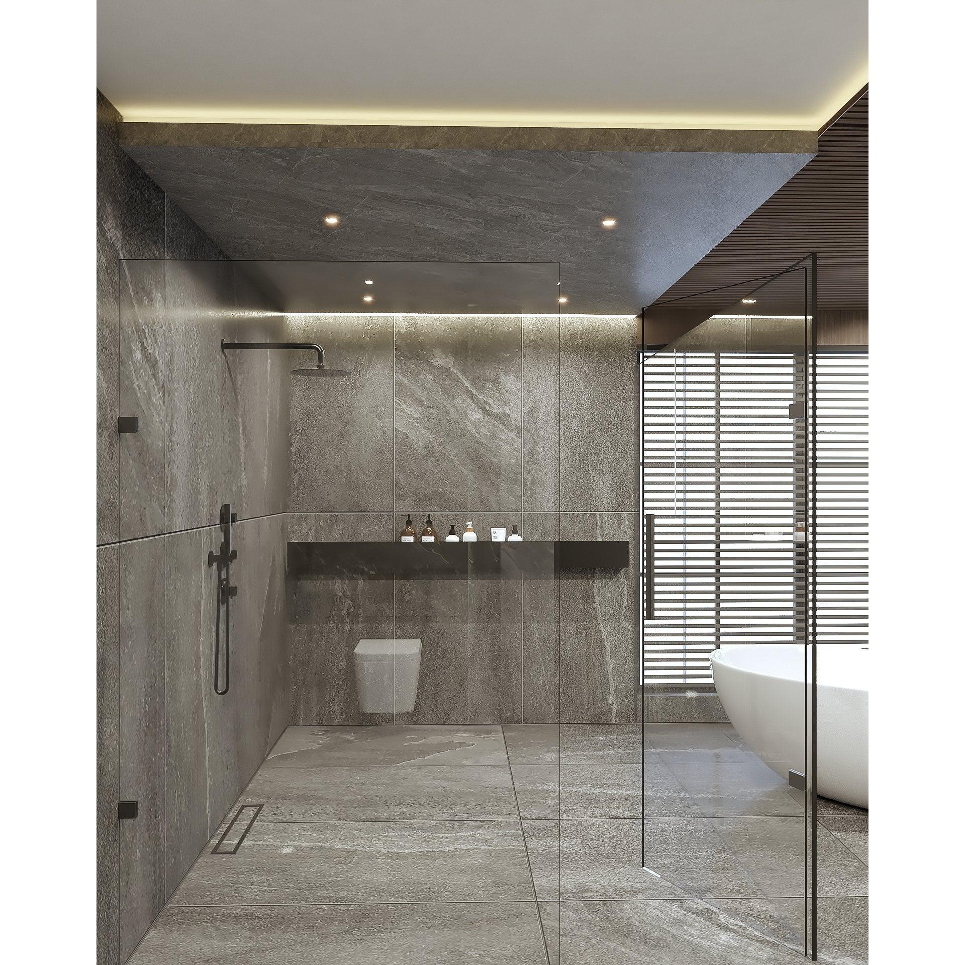 dusche aufbewahrung stehend XXL Duschablage 180 cm Breite für Walk-In Duschen – Bad-Werk